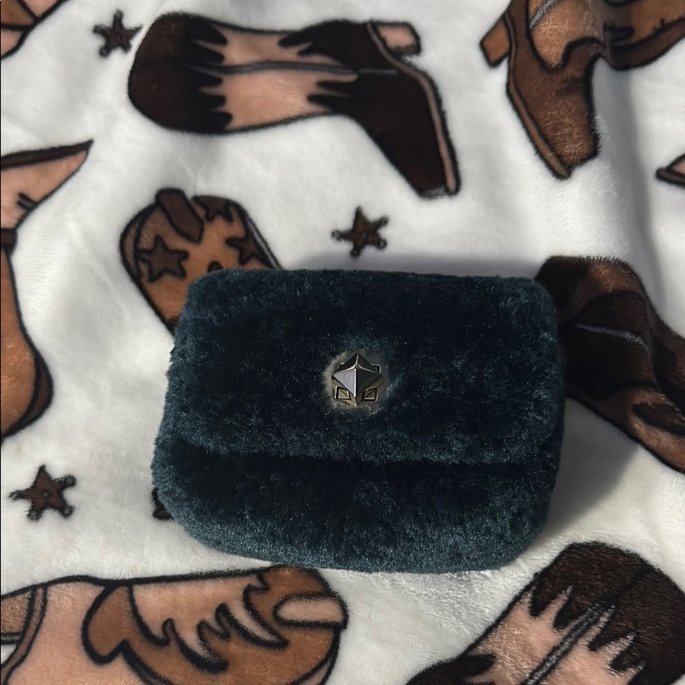Luxurious Dark Green Fuzzy Clutch